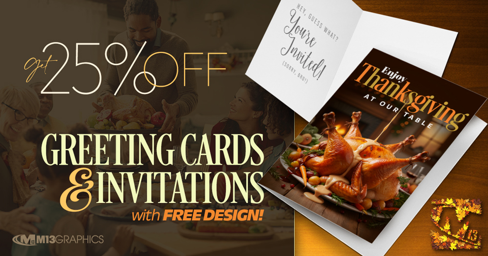 25% Off Greeting Cards & Invitations Free Design